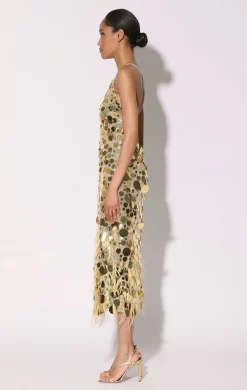 Walter Baker Adriana Dress, Gold Starlet Sequin^Women Dresses