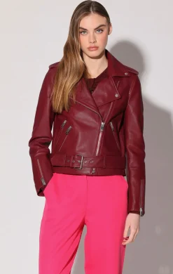 Walter Baker Allison Jacket, Garnet - Leather^Women Leather | Jackets
