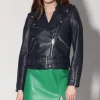 Walter Baker Allison Jacket, Navy - Leather^Women Leather | Jackets
