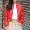 Walter Baker Andrea Jacket, Scarlet - Leather^Women Leather | Jackets