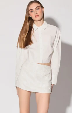 Walter Baker Ashlee Skirt, Vanilla Cloud Sequin^Women Bottoms