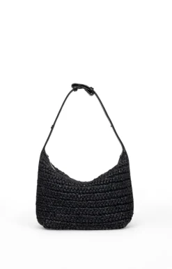 Walter Baker Beck Raffia Shoulder, Black^Women Handbags