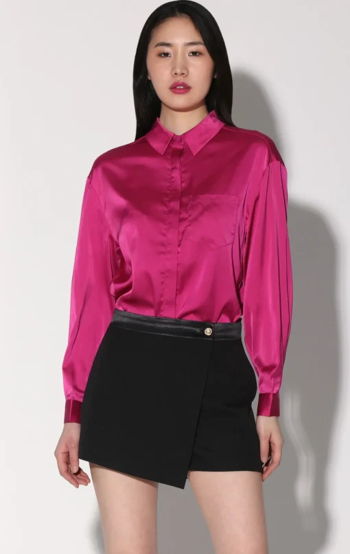 Walter Baker Bella Top, Deep Pink^Women Tops