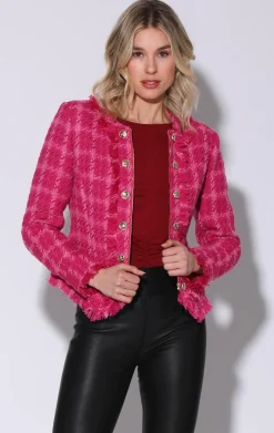 Walter Baker Brittany Jacket, Magenta Electric Tweed^Women Jackets