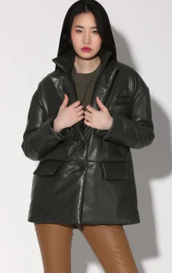 Walter Baker Camille Blazer, Basil - Leather^Women Leather | Jackets