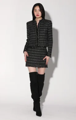 Walter Baker Carla Jacket, Tribeca Tweed Black Black^Women Jackets