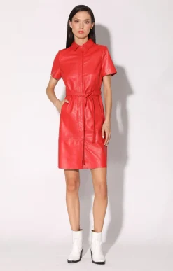 Walter Baker Chloe Dress, Scarlet - Leather^Women Leather | Dresses