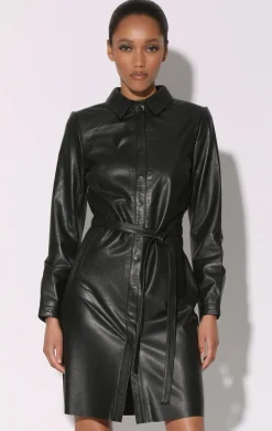 Walter Baker Clara Dress, Black - Leather^Women Leather | Dresses