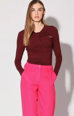 Walter Baker Corinne Top, Burgundy^Women Tops