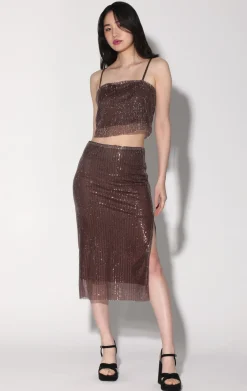 Walter Baker Crista Skirt, City Sequin Mink^Women Bottoms