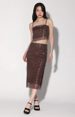 Walter Baker Crista Skirt, City Sequin Mink^Women Bottoms