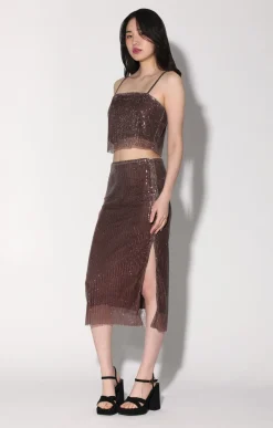 Walter Baker Crista Skirt, City Sequin Mink^Women Bottoms