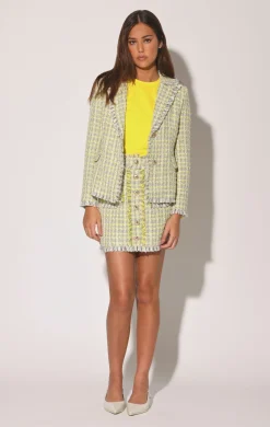 Walter Baker Damon Blazer, Malibu Yellow Tweed^Women Jackets