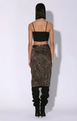 Walter Baker Daya Skirt, Olive Leopard^Women Bottoms