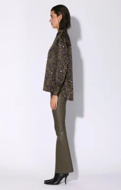 Walter Baker Delisse Top, Olive Leopard^Women Tops
