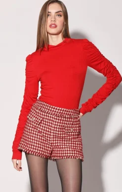Walter Baker Dora Short, Wine Houndstooth^Women Bottoms