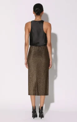 Walter Baker Erica Skirt, Shimmer Knit Gold^Women Bottoms