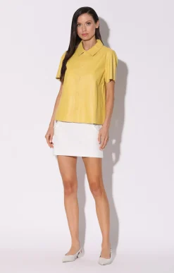 Walter Baker Eros Top, Pale Yellow - Leather^Women Leather | Tops