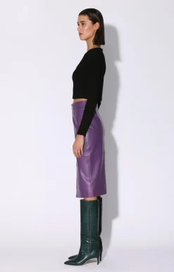 Walter Baker Galette Skirt, Amethyst - Leather^Women Leather | Bottoms
