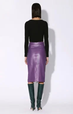Walter Baker Galette Skirt, Amethyst - Leather^Women Leather | Bottoms