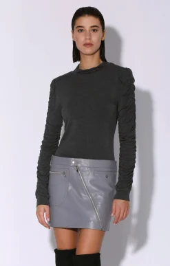 Walter Baker Gavriel Skirt, Granite - Leather^Women Leather | Bottoms