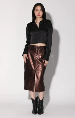 Walter Baker Glynice Skirt, Bronze Leather^Women Leather | Bottoms