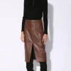 Walter Baker Glynice Skirt, Walnut - Leather^Women Leather | Bottoms