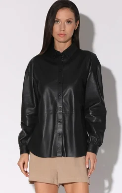 Walter Baker Jaycee Top, Black - Leather^Women Leather | Tops