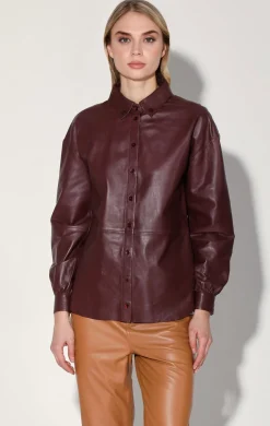 Walter Baker Jaycee Top, Plum - Leather^Women Leather | Tops
