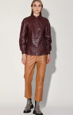 Walter Baker Jaycee Top, Plum - Leather^Women Leather | Tops