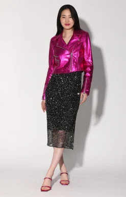 Walter Baker Jenny Jacket, Fuchsia Metallic - Leather^Women Leather | Jackets