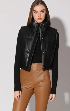 Walter Baker Jovie Vest, Black - Leather^Women Leather | Jackets