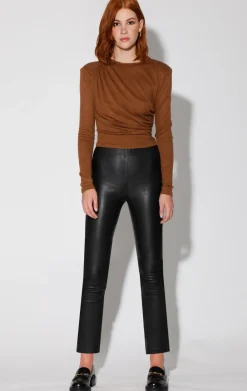 Walter Baker Karina Pant, Black - Stretch Leather^Women Leather | Bottoms