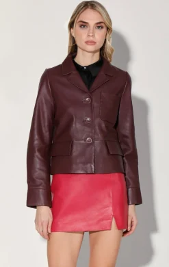 Walter Baker Karter Jacket, Plum - Leather^Women Leather | Jackets