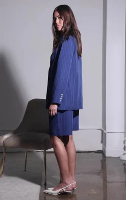 Walter Baker Kendrick Blazer, Royal Blue Pin Stripe^Women Jackets