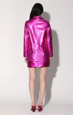 Walter Baker Kiki Blazer, Fuchsia Metallic - Leather^Women Leather | Jackets