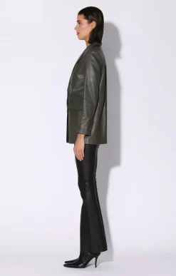 Walter Baker Kiki Blazer, Moss - Leather^Women Leather | Jackets