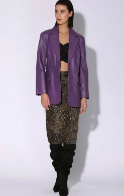 Walter Baker Kira Blazer, Amethyst - Leather^Women Leather | Jackets