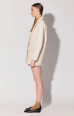 Walter Baker Kira Blazer, Oyster - Leather^Women Leather | Jackets