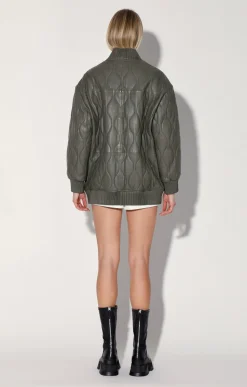Walter Baker Kyrie Jacket, Army - Puffer Leather^Women Leather | Jackets