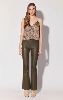 Walter Baker Lexie Pant, Moss - Stretch Leather^Women Leather | Bottoms