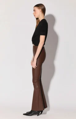Walter Baker Lexie Pant, Walnut - Stretch Leather^Women Leather | Bottoms
