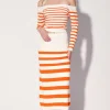 Walter Baker Lidia Skirt, Orange Cruise Stripe^Women Bottoms