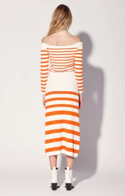 Walter Baker Lidia Skirt, Orange Cruise Stripe^Women Bottoms