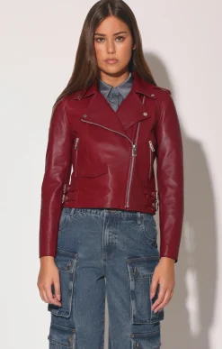 Walter Baker Liz Jacket, Garnet - Leather^Women Leather | Jackets