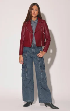 Walter Baker Liz Jacket, Garnet - Leather^Women Leather | Jackets