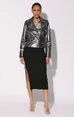 Walter Baker Liz Jacket, Gunmetal - Leather^Women Leather | Jackets