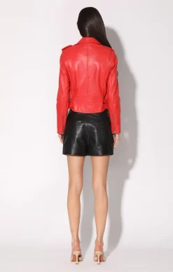 Walter Baker Liz Jacket, Scarlet - Leather^Women Leather | Jackets