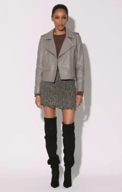 Walter Baker Liz Jacket, Smoke - Leather^Women Leather | Jackets