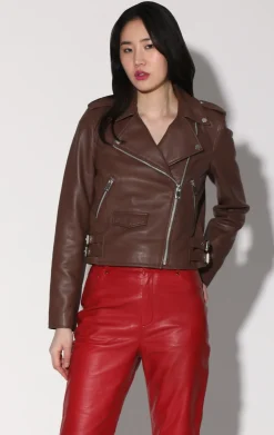 Walter Baker Liz Jacket, Walnut - Leather^Women Leather | Jackets